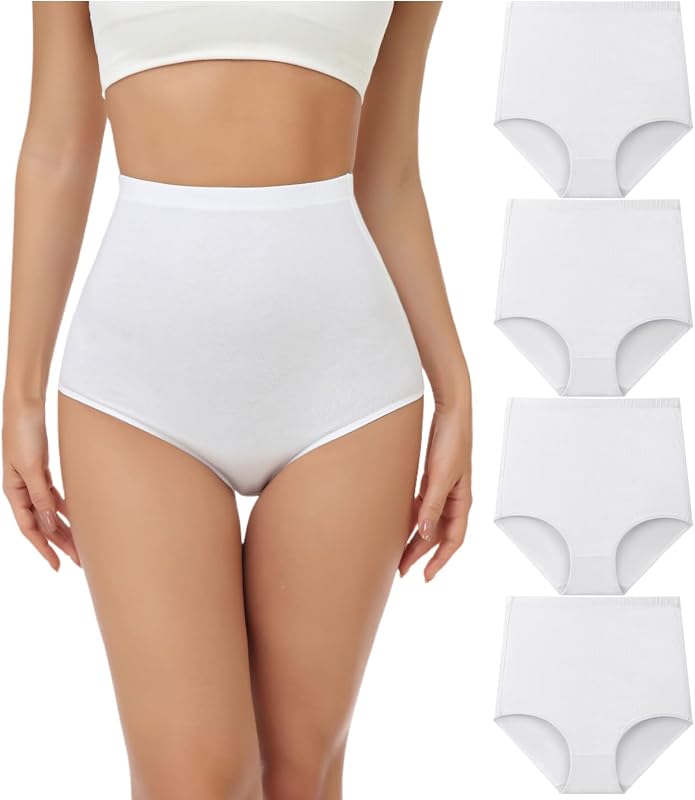 wirarpa Women's High Waisted Cotton Briefs