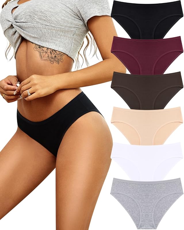 ALL OF SHE Women’s Cotton Hipster Panties, Soft Sexy Cheeky Underwear 