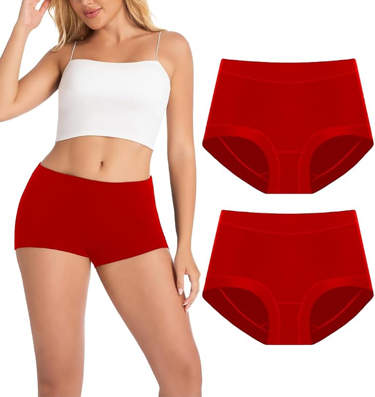 Women’s High Waisted Cotton Boy Shorts Panties
